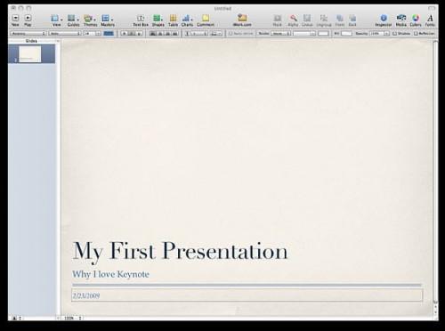Hvordan lage en enkel presentasjon med Apple Keynote '09