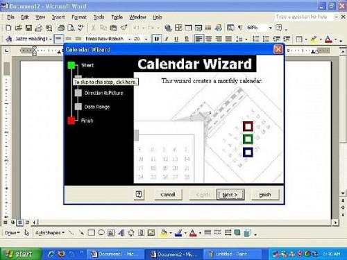 Hvordan lage en kalender i Microsoft Word