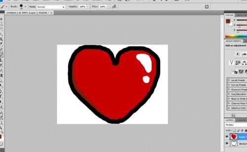 Hvordan tegne et hjerte i Photoshop