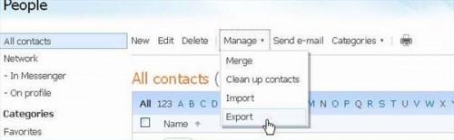 Slik eksporterer Hotmail kontaktliste