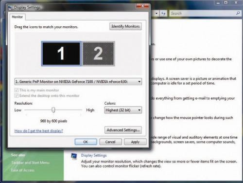 Hvordan Endre skjermstørrelse i Windows Vista