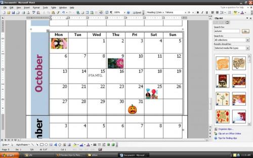 Hvordan å tilpasse en månedlig kalender Bruke Word