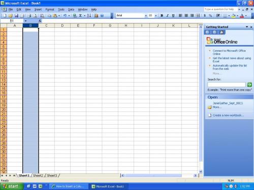 Hvordan sette inn en kolonne i Microsoft Excel