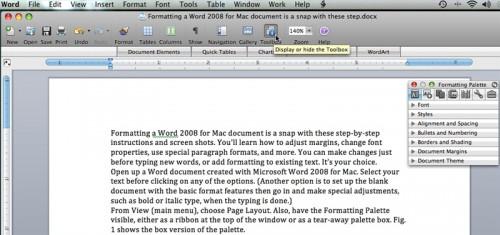 Slik formaterer et Word 2008 for Mac Document