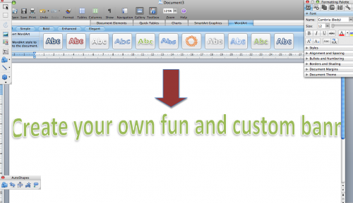 Hvordan lage et banner på Microsoft Word 2007