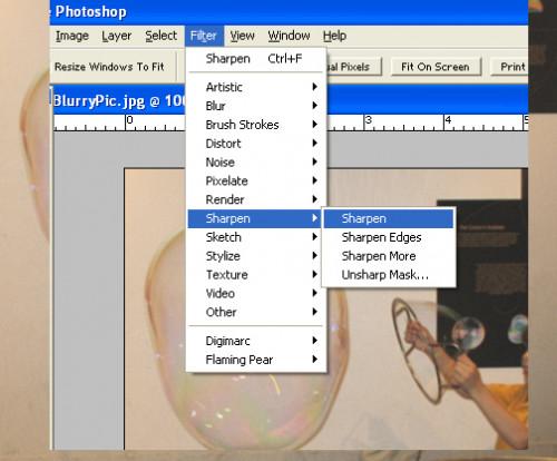 Hvordan bruke Sharpen Filter i Photoshop