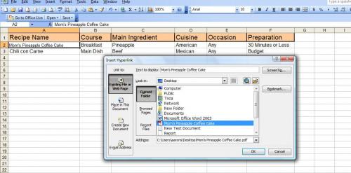 Hvordan du oppretter en Excel oppskrift regneark