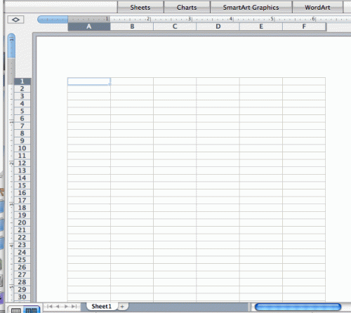 Deler av Microsoft Excel-programvare