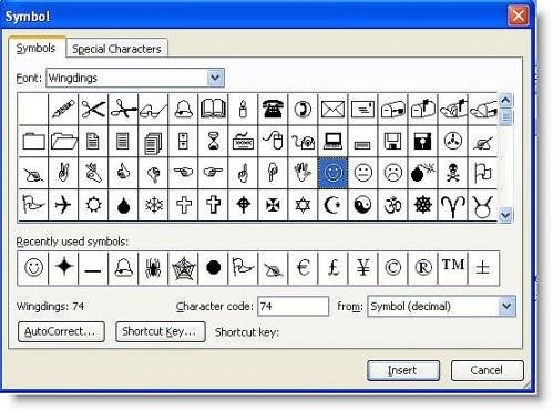 Hvordan lage en snarvei til et symbol i Word 2003