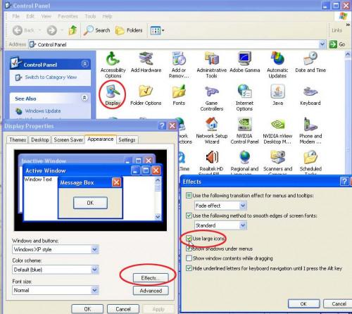 Lage ikoner større med Windows XP