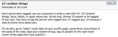 Hvordan skrive din Facebook "25 tilfeldige ting om meg"