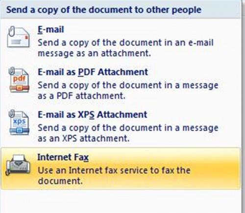 Hvordan sende en faks i Word 2007
