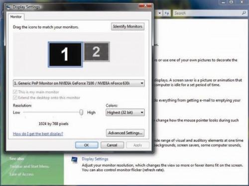 Hvordan Endre skjermstørrelse i Windows Vista