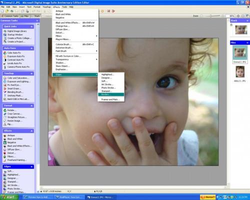 Hvordan legge til rammer på bildene med Microsoft Digital Image