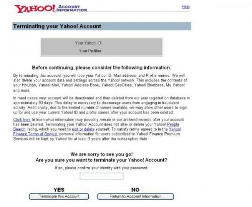 Hvor å fjerne Yahoo e-postkonto, IM, eller profil