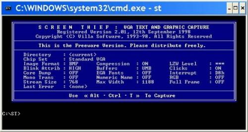Hvordan skrive ut en DOS skjerm