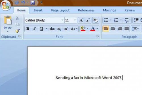 Hvordan sende en faks i Word 2007