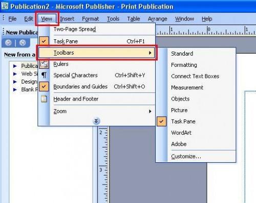 Hvordan finne den formateringsverktøylinjen i Publisher 2000