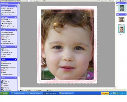 Hvordan legge til rammer på bildene med Microsoft Digital Image