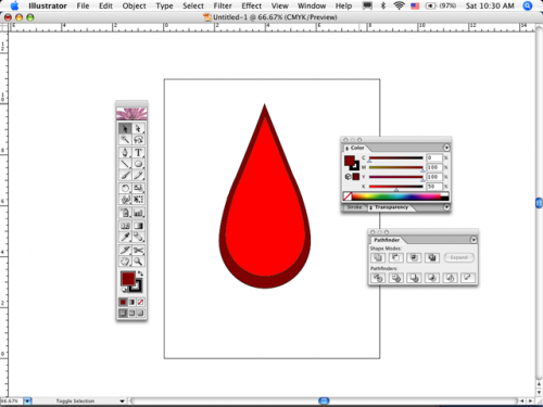 Hvordan lage en dråpe blod i Adobe Illustrator